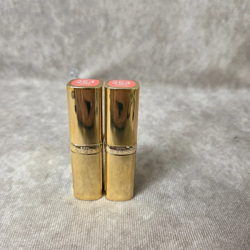 Lot of 2 L'Oreal Colour Riche Lipstick 254 Everbloom Coral Pink Satin Finish